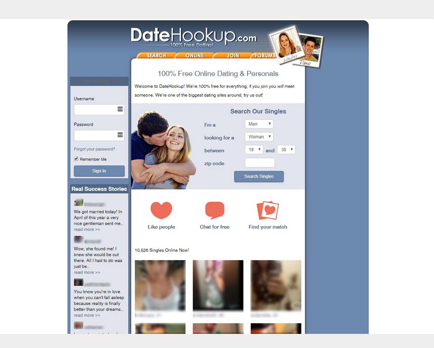 Datehookup.com’s website